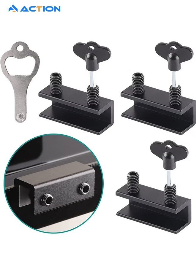 ACTION Window Locks,4 Pack Sliding Window Locks With Key For Vertical & Horizontal Sliding Windows Doors, Easy To Install, Adjustable Security Window Lock For Patio Bedroom Home And Office (Black) - Image 1